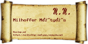 Milhoffer Mátyás névjegykártya