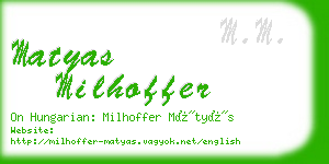 matyas milhoffer business card